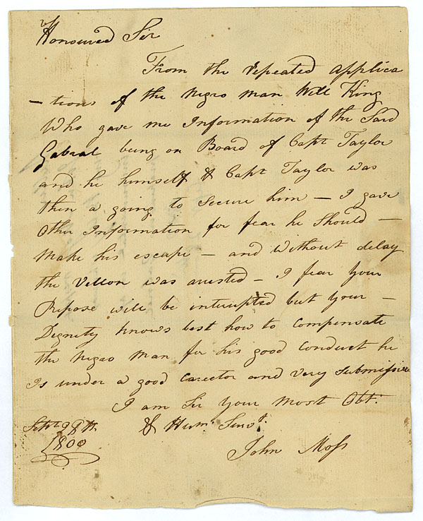 Petition of Solomon to Governor James Monroe