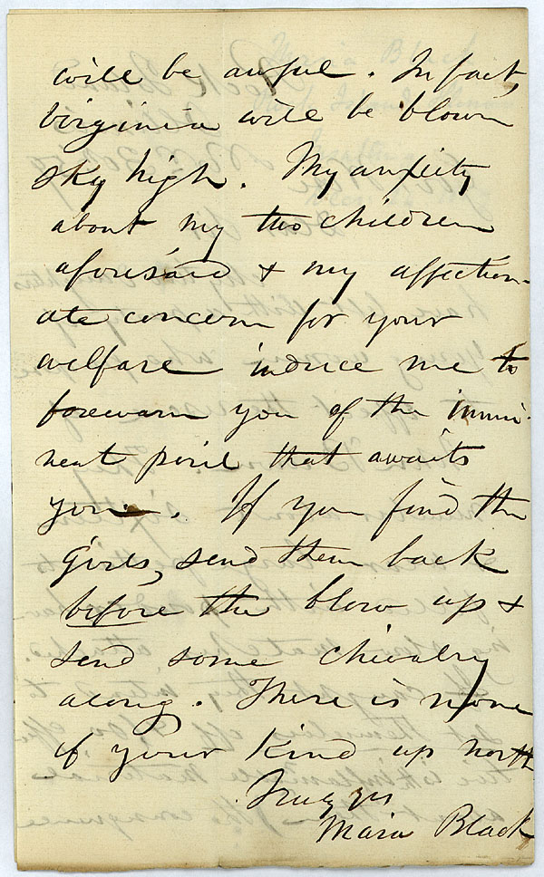 Maria Black to Governor Henry A. Wise