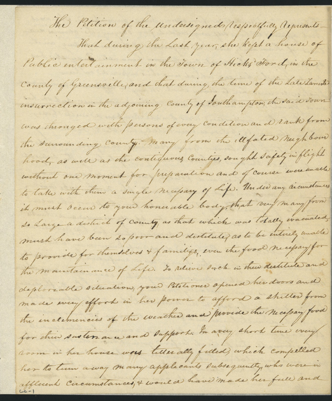 Petition of Mary B. Powell - page 1