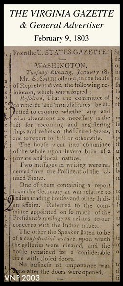 The Virginia Gazette and General Advertiser Feburar 9, 1803