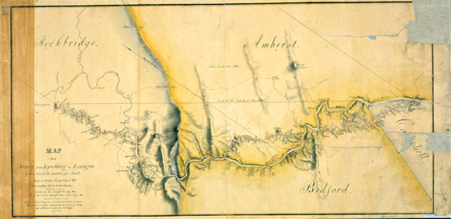 Map of a Survey from Lynchburg to Lexington