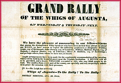 Grand Rally of the Whigs of Augusta, on Wednesday & Thursday Next.