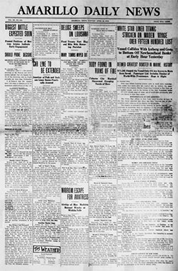 Amarillo Daily News; April 16, 1912