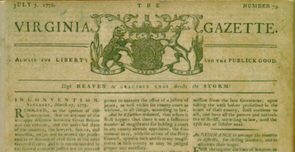 Virginia Gazette, 1776