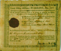 Land Office Military Warrant, 1783