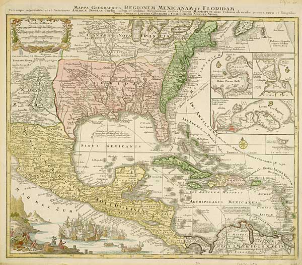 MAPPA GEOGRAPHICA REGIONEM MEXICANAM ET FLORIDAM