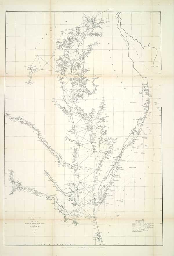 U. S. COAST SURVEY A. D. Bache Superintendent Sketch C SHOWING THE PROGRESS OF THE SURVEY IN SECTION No. III From 1843 to 1856.