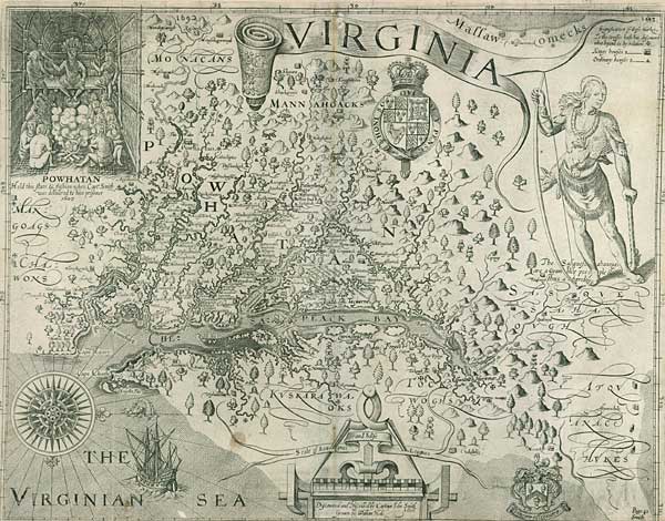 VIRGINIA Discouered and Discribed by Captayn John Smith Grauen 