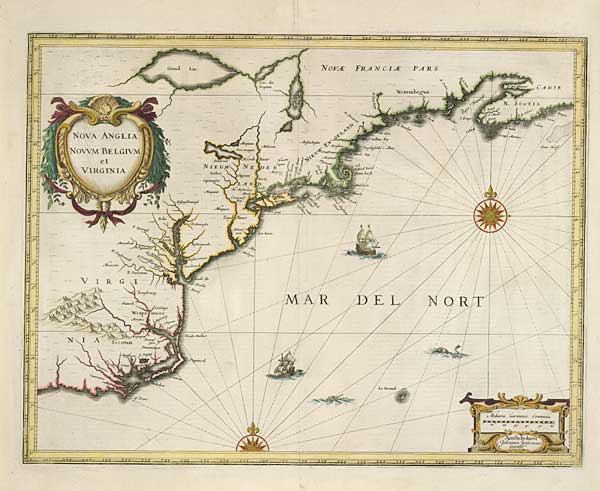 NOVA ANGLIA NOVVM BELGIVM et VIRGINIA. Johannes Janssonius (1588–1664). 1636. Amsterdam