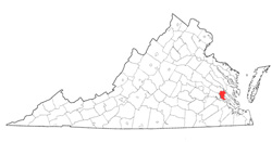 Image depicting location of James City County