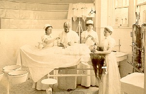 A group of nurses in the old Virginia Hospital at 11th and Clay Streets, Richmond, Virginia, 1900. Photographed by E.C. Beveridge.