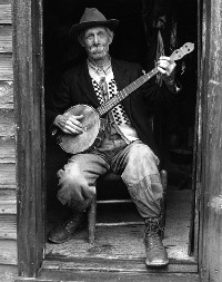 "Newton Hylton Playing the Banjo," photograph taken by Earl Palmer