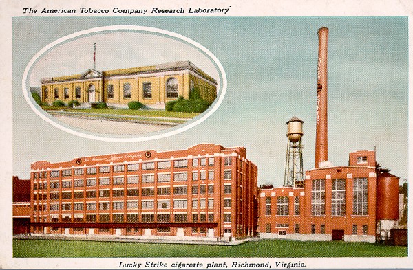 Postcard image of American Tobacco Company, Richmond, Virginia, ca. 1930s