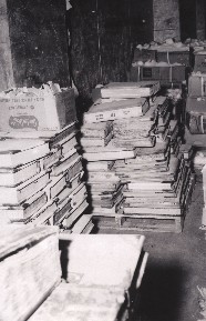 Buchanan County deed books in storage freezer following 1977 flood