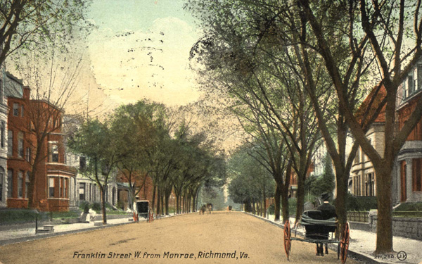 Postcard image of 800 block of West Franklin Street