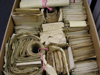 Example of court records in need of processing and conservation. Date: 2006.