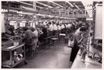 Interior view of the General Electric Plant in Roanoke, Va showing female workers busy at work. Date: Circa 1950s Collection: Davis Photographic Records, Roanoke Public Libraries.