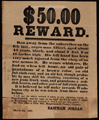 Eastham Jordan, Runaway Slave Advertisement. Date: 1861 Collection: Broadside, Special Collections, University of Virginia.