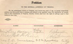 Petition. Date: ca. 1910 Collection: Adle Goodman Clark Papers, M 9, Special Collections and Archives, James Branch Cabell Library, VCU Libraries.