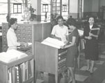 Librarians at the William J. Clark Library, Virginia Union University, ca.1960s. Collection: Virginia Union University
