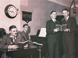 Radio program with Oliver and Eli Myers Date: 1937 Collection: Russell Gregg Photograph Collection, Thomas Balch Library