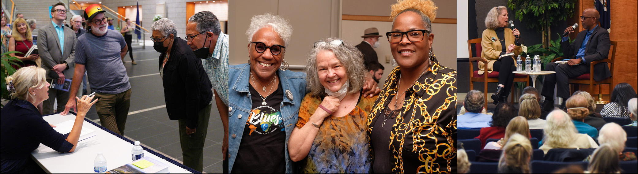 3 images of patrons at LVA events
