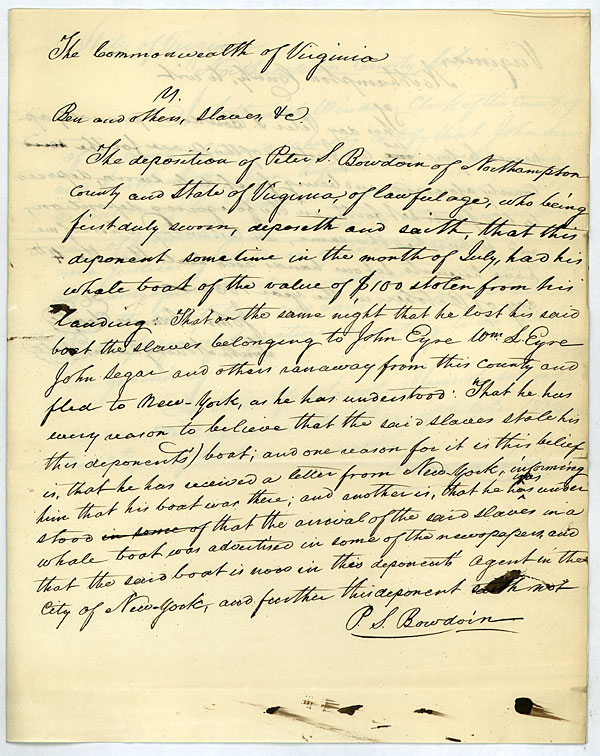 Deposition of Peter S. Bowdoin