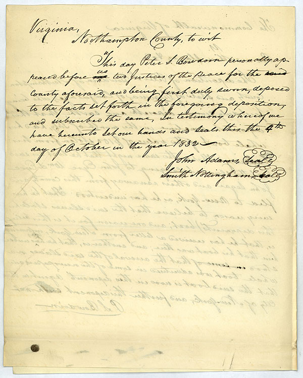 Deposition of Peter S. Bowdoin