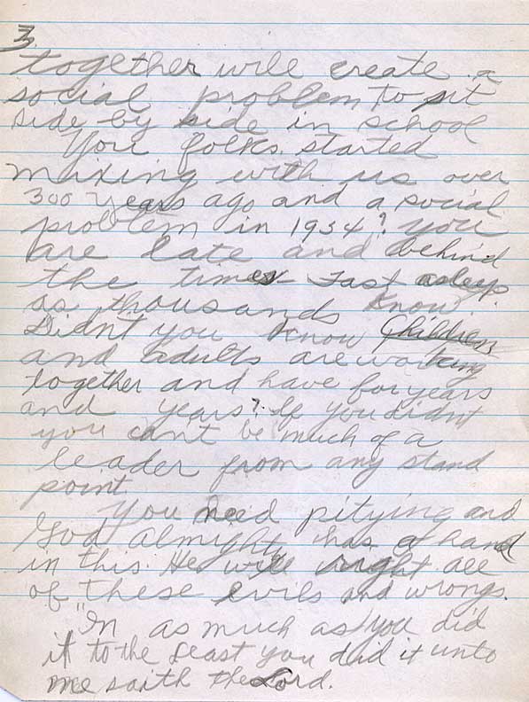 Letter from an unknown correspondent to Governor Thomas B. Stanley, Richmond. Undated. Office of the Governor, Thomas B. Stanley Papers. Virginias African Americans were angry with Governor Stanleys anti-integration position. In a strongly worded letter, the unknown author wrote that "You Governors should be a model for so many other ignorant souls … you cant be much of a leader from any stand point."