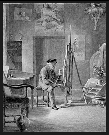 John Gadsby Chapman in His Studio, 1881. Engraving.