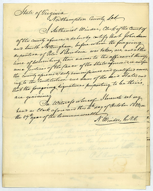 Deposition of Peter S. Bowdoin