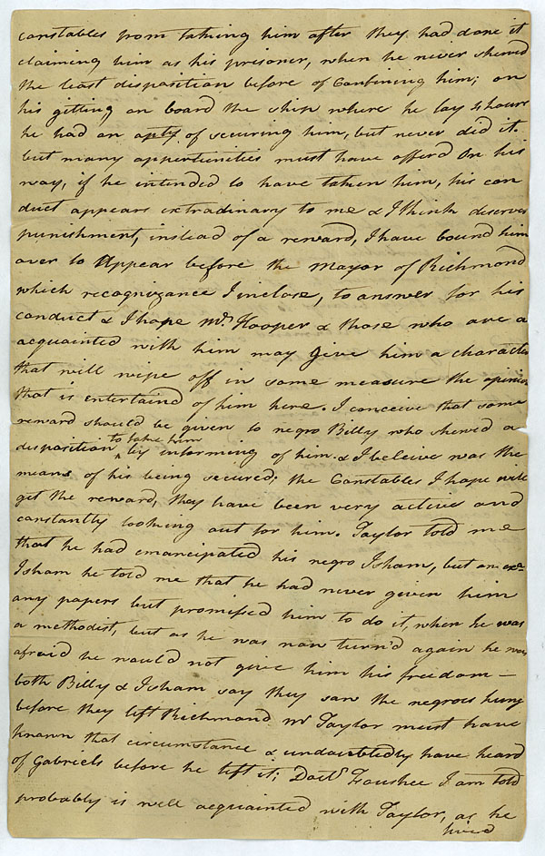 Thomas Newton to Governor James Monroe