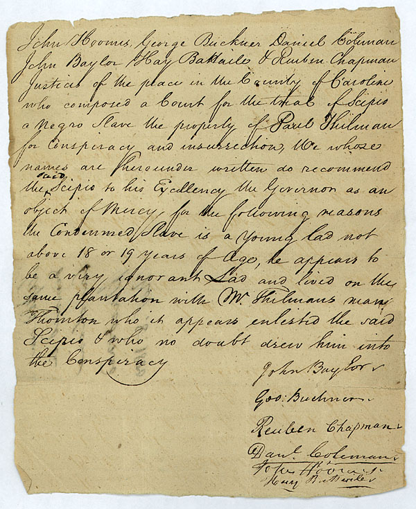 John Hoomes et al. to Governor James Monroe, n.d.