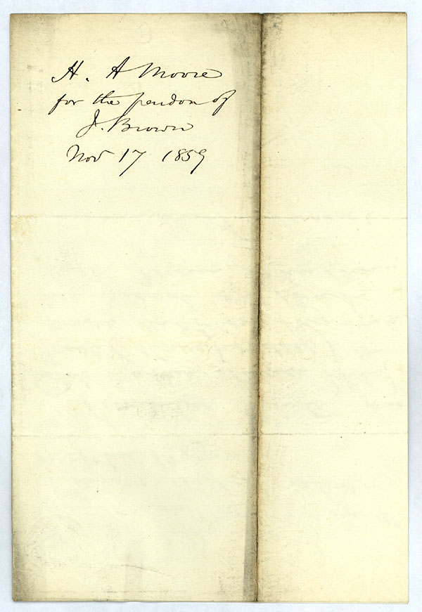 H. A. Moore to Governor Henry A. Wise