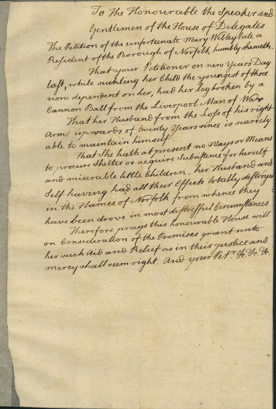 Image of Petition of Mary Webley