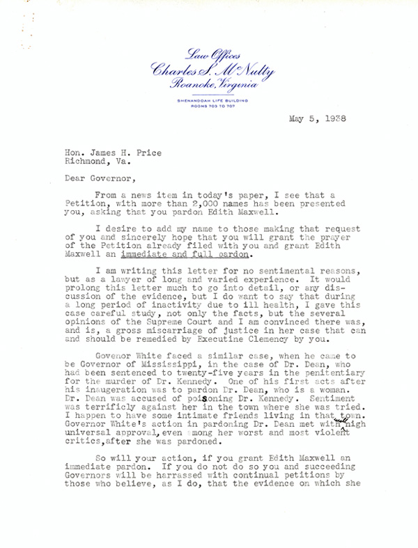 image of letter page 1