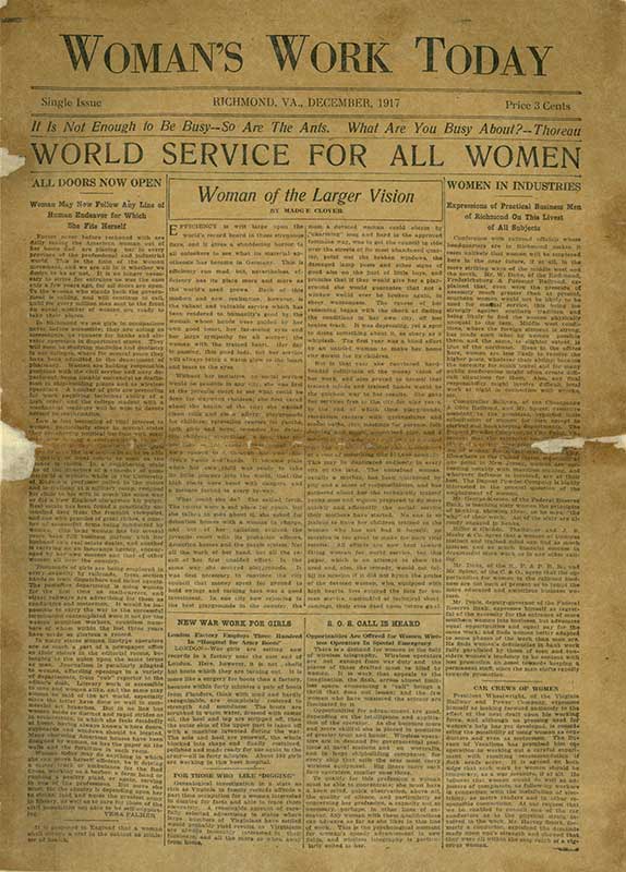 Image of Women's Work Today newspaper