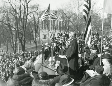 Outside inauguration scene