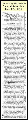 Kentucky Gazette and General Advertiser June 12, 1804