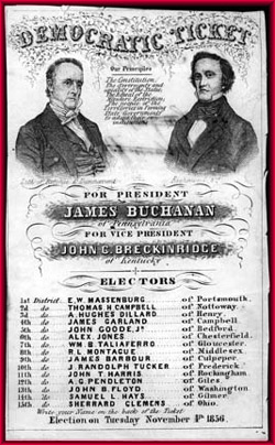 1856 presidential election ticket.
