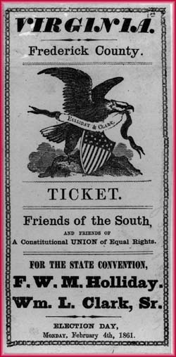 Frederick County ballot. 1861.