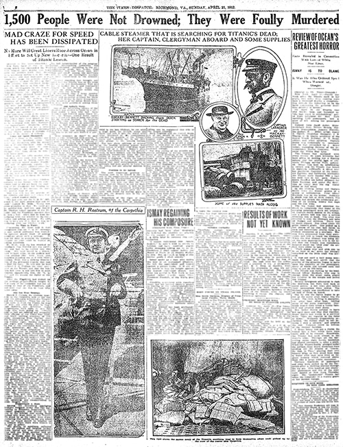 <em>Times-Dispatch</em>; Richmond, VA. April 21st, 1912