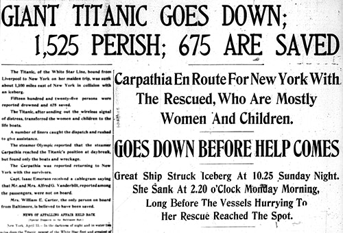 <em>Baltimore Sun</em>; Baltimore, MD. April 16th, 1912