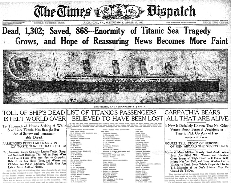 <em>Times-Dispatch</em>; Richmond, VA. April 17th, 1912