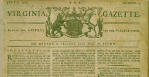 Virginia Gazette, 1776