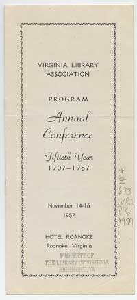 Annual Conference Hotel Roanoke 1957
