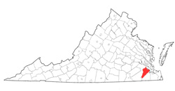 Image depicting location of Isle of Wight County