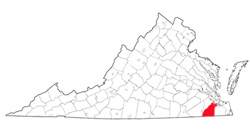Image depicting location of Nansemond County