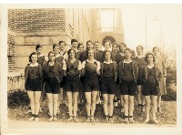 Blackstone College basketball team, including 1932 state champions, ca. 1932. Photographer unknown.
