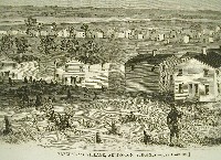 Close-up from "Freedman's Village, Arlington, Virginia." Print from Harper's Weekly, May 7, 1864.